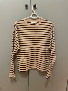 Kappahl bluzka z długim rękawem longsleeve paski beżowa minimalizm