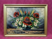 Obraz olejny kwiaty maki 78x58cm 949225