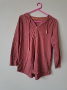 Cienka bluza z kapturem fiolet/róż? Gina 42/44 xl/xxl paski serduszka