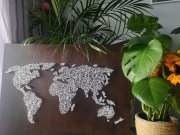 Obraz MAPA ŚWIATA - String Art