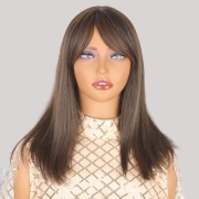 Peruka brąz z grzywką jak naturalne