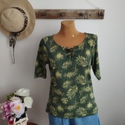 Zielona bluzka damska Pepco XL  letnia palmowy wzór