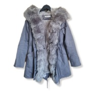 Kurtka parka na kożuszku z kapturem rozmiar XS