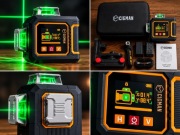 Laser Krzyżowy CIGMAN Zielona Wiązka Poziomica Laserowa Zestaw z Walizką