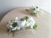 Ozdoba do włosów ze sztucznych kwiatów wraz z butonierką