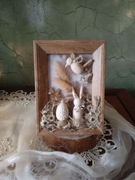 Dekoracja ramka wiosna stroik Wielkanoc susz boho 