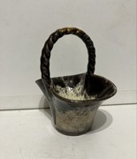 ceramiczny pojemnik na bizuterie. glazura uranowa, tester dozymetru, koszyk
