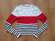 Zara knit S 36 krótki sweterek w paski stójka