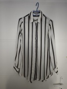 Koszula biała w granatowe paski H&M rozmiar M