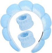 Niebieski zestaw opasek do mycia twarzy 