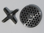 Nożyk + sitko do maszynki do mielenia mięsa PRL / śr. 45, 54mm / naostrzone