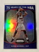 2021-22 PRIZM #20 HEAT Alonzo Mourning 75 YEARS OF THE NBA Silver