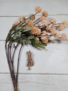 Sztuczne kwiaty bukiet dekoracyjny beżowe kule boho rustykalne