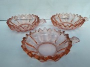 Salaterki kryształowe rozaliowe art deco 