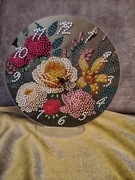 Zegar róże kwiaty haft diamentowy