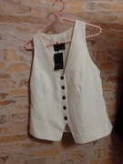 (36/S) RIVER ISLAND/ Kremowa kamizelka garniturowa z Londynu, NOWA 
