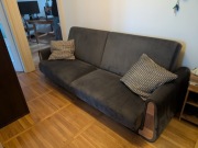 Sofa 3 trzyosobowa rozkładana szara - funkcja spania, pojemnik