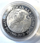 1  oz srebro 999,9,  Kookaburra 2015 Australia, moneta inwestycyjna