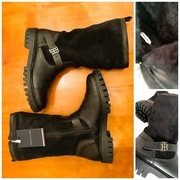 Kozaki botki ocieplane futerem Tommy Hilfiger Hardware SKÓRA  śniegowce