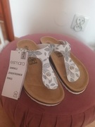 Japonki damskie sandały klapki rozmiar 39 białe 