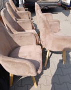 Zestaw krzeseł 6 sztuk glamour beżowe