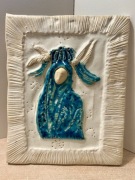 Anioły i Maria - ceramika szkliwiona, obrazek