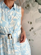 Sukienka szmizjerka rozpinana midi maxi kwiaty print m lato wiskoza