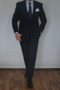 Garnitur Zara Man 52/185/104/88 Czarny Głęboki Wiskoza Elegancki Nowoczesny