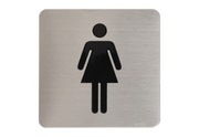 Znak na drzwi WC KOBIETA kwadratowy samoprzylepny