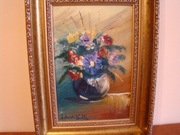 Sudak. Kwiaty w wazonie  41,5cmx31,5cm.