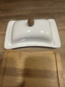 Maselniczka porcelanowa + bambusowa 