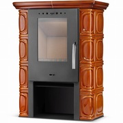 Piec kominek kaflowy koza ELDUR wkład kominkowy miodowy ECO Design 2022