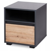 Szafka Nocna Stolik Antracyt Dąb z Szufladą  DALIA 