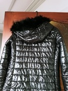 Kurtka czarna z kapturempolysk pikowana L