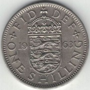 276 Wielka Brytania 1 shilling szyling 1963 herb angielski