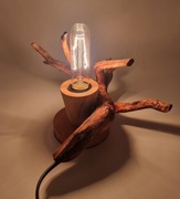 Lampka stołowa z naturalnego korzenia drzewa