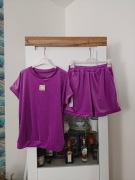 Dres welurowy z krótkimi spodenkami, fioletowy.9