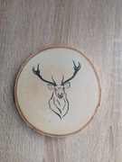 Podkładka pod kubek. Naturalne drzewo. Jeleń. 