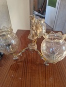 Żyrandol PRL vintage art deco lata 70 kryształowe lampa wisząca