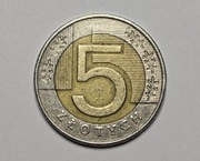 Moneta 5 zł 1994 r. - stan (BP) III z podwójnym rantem