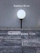 Lampa solarna ogrodowa wbijana ozdobna LED całoroczna wysoka 73 cm śr 30