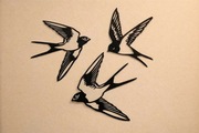 3 Jaskółki ozdoba na ścianę.