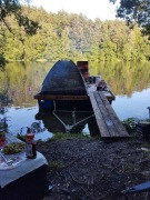 Katamaran pomost pływający łódka