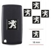 PEUGEOT Emblemat czarny Kluczyk Pilot Logo 16mm naklejka znaczek zaślepka