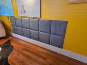 Okładzina na ścianę tapicerowana, zamsz 40x40 szare