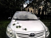 Dekoracja samochodu auta na ślub biała roze komplet 