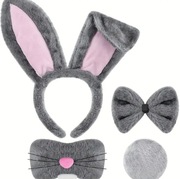 Strój przebranie kostium Królik króliczek zając puszy ogon szary nowy