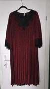 Włoska brokatowa sukienka plisy koronka xxxl 48 50 52