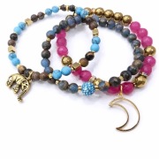 Bransoletki egzotyczne kamienie turkus tygrysie oko