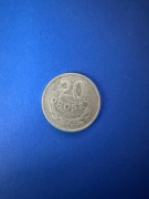 Moneta 20 gr 1965 rok